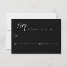 Minimalistische schwarze RSVP-Karte