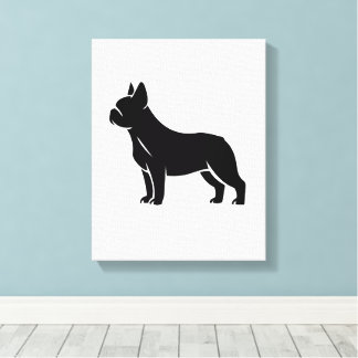 Minimalistische schwarze Silhouette Französische B Leinwanddruck