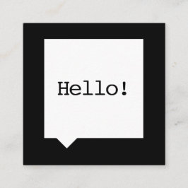 Minimalistische schwarze SpeechBubble quadratische Visitenkarte