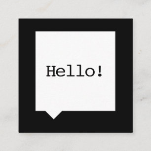 Minimalistische schwarze SpeechBubble quadratische Visitenkarte