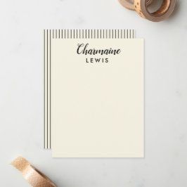 Minimalistische schwarze Streifen personalisiert Mitteilungskarte