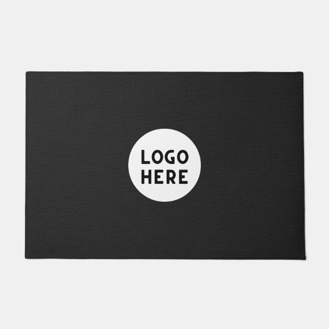 Minimalistische Schwarze Tür - Logo hinzufügen Fußmatte (Vorderseite)