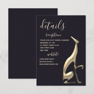 Minimalistische schwarze und goldene Hochzeits-Det Einladung