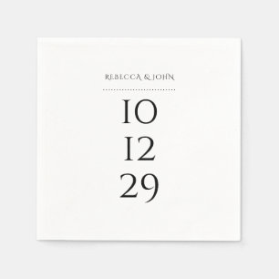 Minimalistische schwarze und weiße besondere Datum Serviette