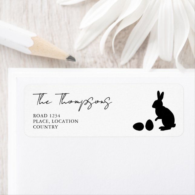Minimalistische schwarze und weiße Bunnysilhouette (Insitu)