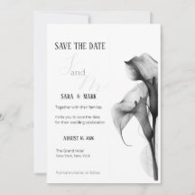 Minimalistische schwarze und weiße Calla-Lilie - S