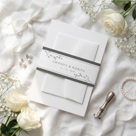 Minimalistische schwarze und weiße Hochzeit Einladungsbanderole