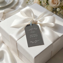 Minimalistische schwarze und weiße Hochzeit Geschenkanhänger