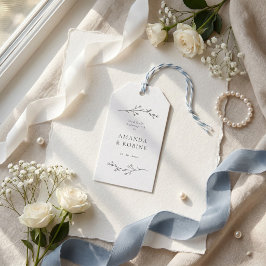 Minimalistische schwarze und weiße Hochzeit Geschenkanhänger