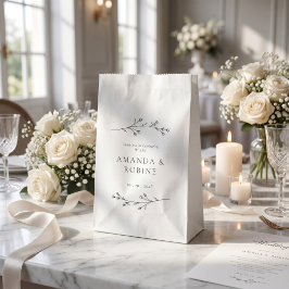 Minimalistische schwarze und weiße Hochzeit Geschenktütchen