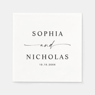 Minimalistische schwarze und weiße Hochzeit   Mode Serviette