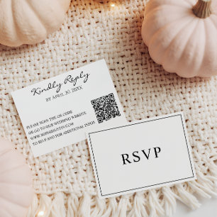 Minimalistische schwarze und weiße Hochzeits-RSVP- RSVP Karte