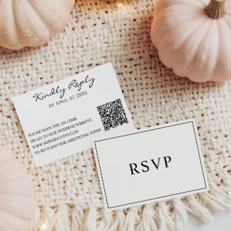 Minimalistische schwarze und weiße Hochzeits-RSVP- RSVP Karte
