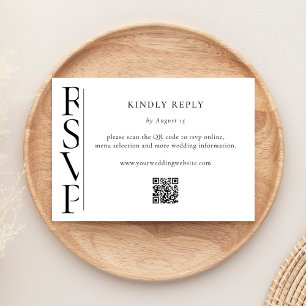 Minimalistische schwarze und weiße moderne Hochzei RSVP Karte