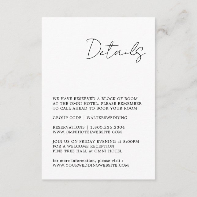 Minimalistische Schwarzweiß-Umschließkarte Begleitkarte (Vorderseite)