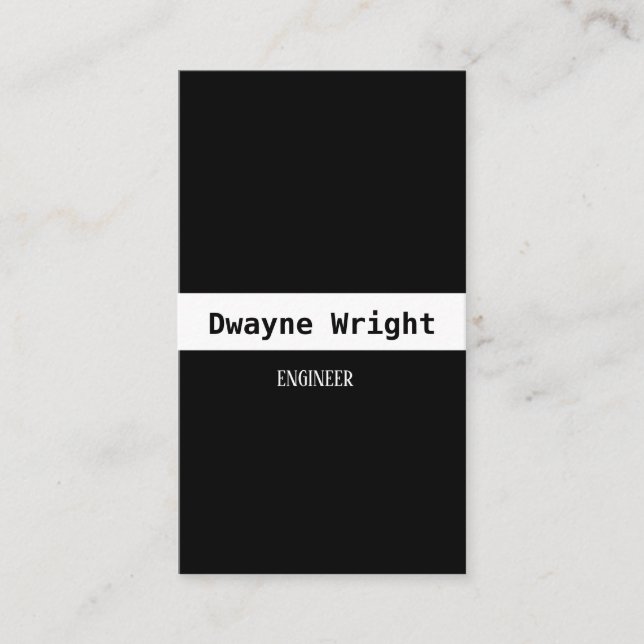 Minimalistische Schwarzweiß-Visitenkarte Visitenkarte (Vorderseite)