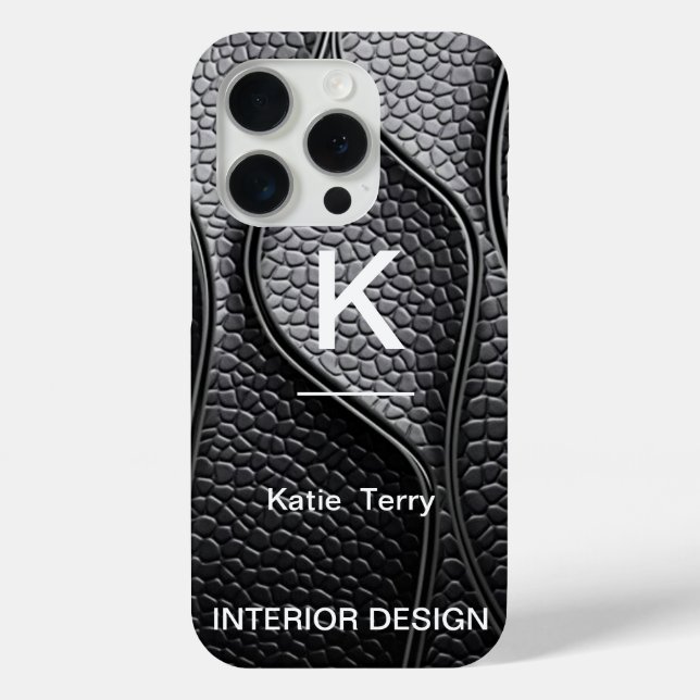 Minimalistische Schwarzweiß-Weiß-Monogramm-Hülle Case-Mate iPhone Hülle (Rückseite)