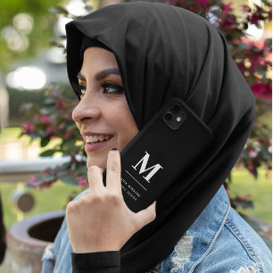 Minimalistische Schwarzweißfarben und Weiß-Monogra Case-Mate iPhone 14 Hülle