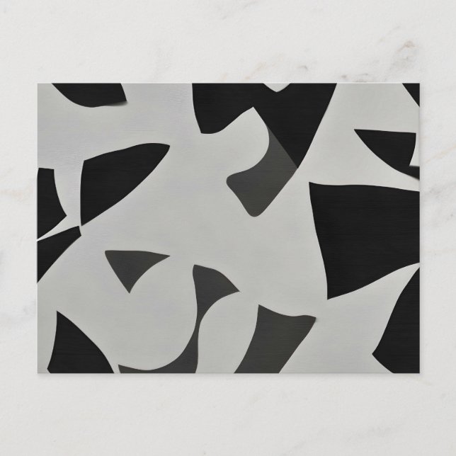 Minimalistische Schwarzweißkunst Postkarte (Vorderseite)