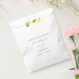 Minimalistische Schwarzweißskripthochzeit Geschenktütchen
