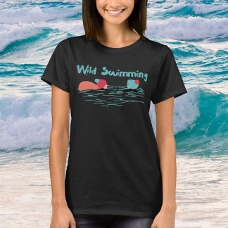 Minimalistische Schwimmfreunde in Wolkenhüten T-Shirt