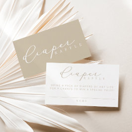 Minimalistische Script-Baby-Duschdusche Windeln Ra Platzkarte