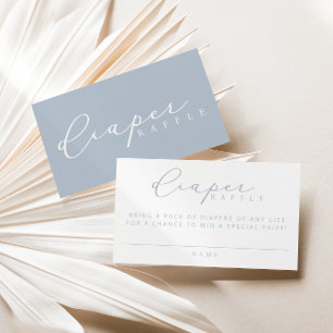 Minimalistische Script-Baby-Duschdusche Windeln Ra Platzkarte