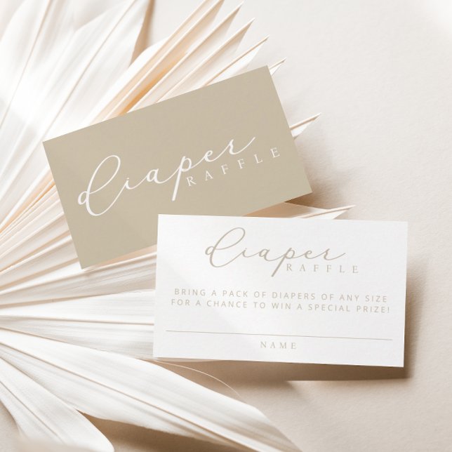 Minimalistische Script-Baby-Duschdusche Windeln Ra Platzkarte (Von Creator hochgeladen)