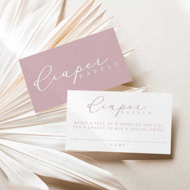 Minimalistische Script-Baby-Duschdusche Windeln Ra Platzkarte (Von Creator hochgeladen)