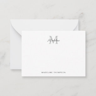 Minimalistische Script-Kalligrafie Schwarz-Grau-Mo Mitteilungskarte