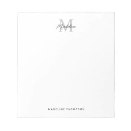 Minimalistische Script-Kalligrafie Schwarz-Grau-Mo Notizblock