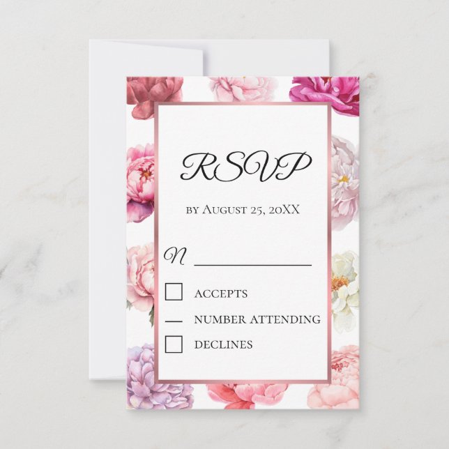 Minimalistische Script-RSVP-Karte | Elegant Handwr RSVP Karte (Vorderseite)