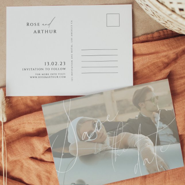 Minimalistische Script Save The Date Einladung Pos (Von Creator hochgeladen)
