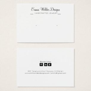 Minimalistische Script-Stuhl-Ohrring-Display-Karte