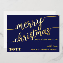 Minimalistische Script Typografie Frohe Weihnachts Folien Feiertagskarte