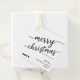 Minimalistische Script Typografie Frohe Weihnachts Geschenkanhänger