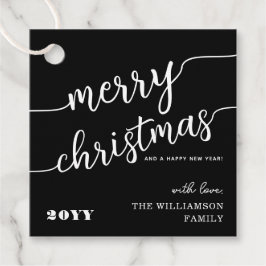 Minimalistische Script Typografie Frohe Weihnachts Geschenkanhänger