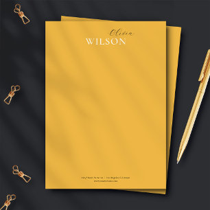 Minimalistische Script Typografie Mustard Yellow Mitteilungskarte