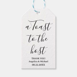 Minimalistische Scriptherberge Danke Weinflasche T Geschenkanhänger