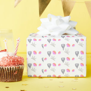 Minimalistische Seashell & Leaf Botanische Küste Geschenkpapier