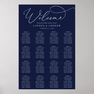 Minimalistische Seekarte für Navy Blue Poster