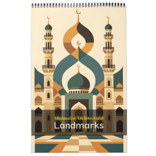 Minimalistische Sehenswürdigkeiten Kalender