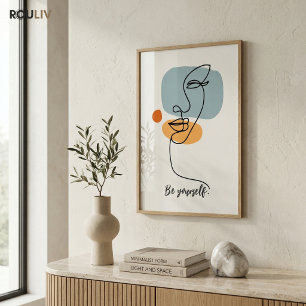 Minimalistische "Sei du selbst" Architektur-Linien Poster