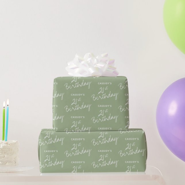 Minimalistische Seite 21. Geburtstag Geschenkpapier (Partygeschenke)