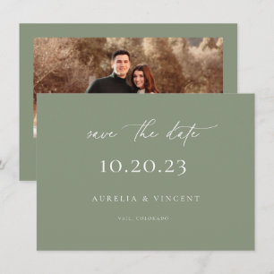 Minimalistische Seite Grüne Hochzeit speichern das Save The Date