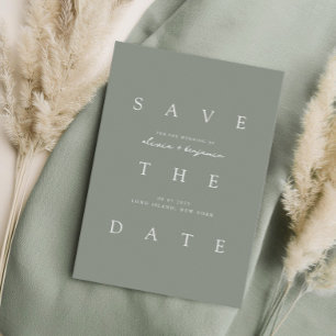 Minimalistische Seite Grüne Typografie Moderne Hoc Save The Date