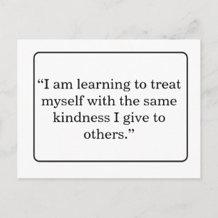 Minimalistische Selbstliebe-Bestätigungspostkarte Postkarte