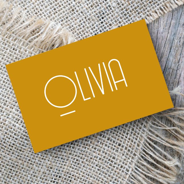 Minimalistische Senf-Yellow-Mute-Retro-Visitenkart (Von Creator hochgeladen)