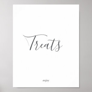 Minimalistische Silber-Leckereien Unterschreiben Poster