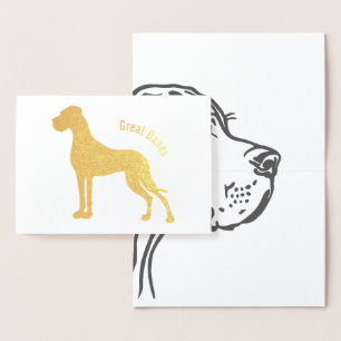 Minimalistische Silberfolie Great Danes Karten